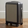 Porter Leather-Trimmed Monogrammed Coated-Canvas Suitcase