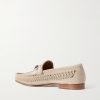 Horsebit-Embellished Woven Suede Loafers - BK Horsebit-Embellished Woven Suede Loafers - BK