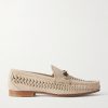Horsebit-Embellished Woven Suede Loafers Horsebit-Embellished Woven Suede Loafers