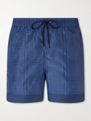 Straight-Leg Mid-Length Logo-Print Swim Shorts Straight-Leg Mid-Length Logo-Print Swim Shorts