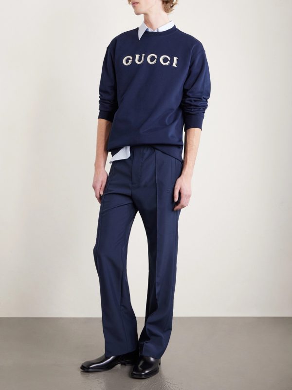 Logo-Embroidered Cotton-Jersey Sweatshirt - OU