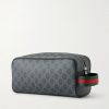 GG Icon Logo-Print Coated-Canvas Wash Bag - BK