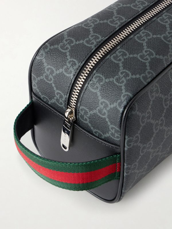 GG Icon Logo-Print Coated-Canvas Wash Bag - CU