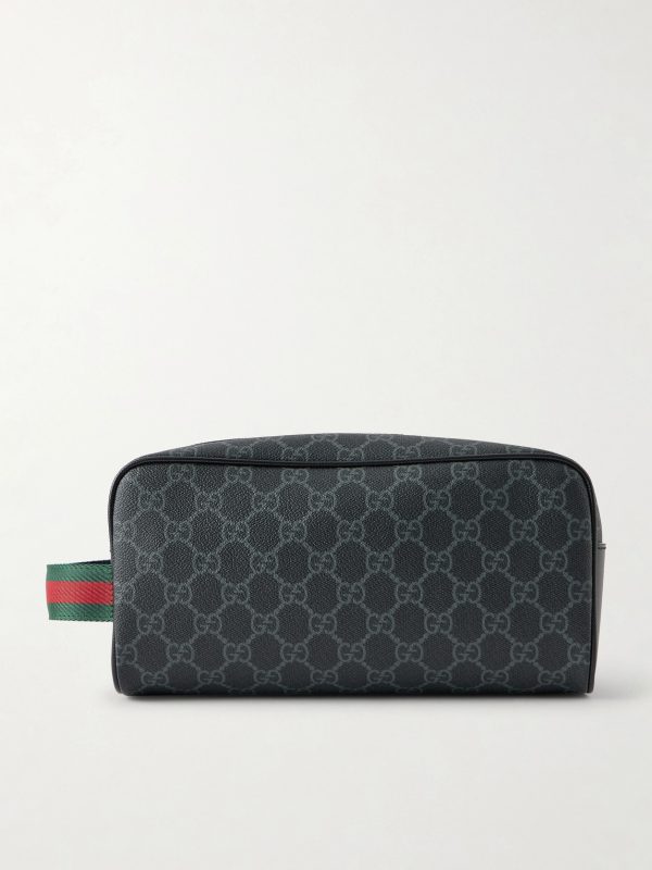 GG Icon Logo-Print Coated-Canvas Wash Bag