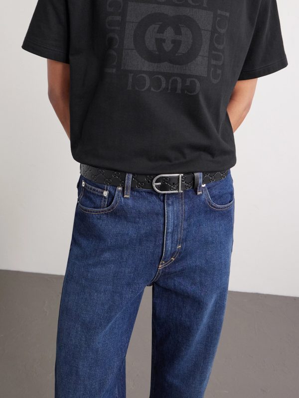 3cm Reversible Logo-Debossed Leather Belt - FR