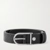 3cm Reversible Logo-Debossed Leather Belt