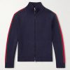 Striped Wool Zip-Up Cardigan Striped Wool Zip-Up Cardigan
