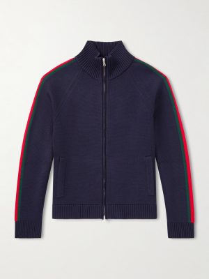 Striped Wool Zip-Up Cardigan Striped Wool Zip-Up Cardigan