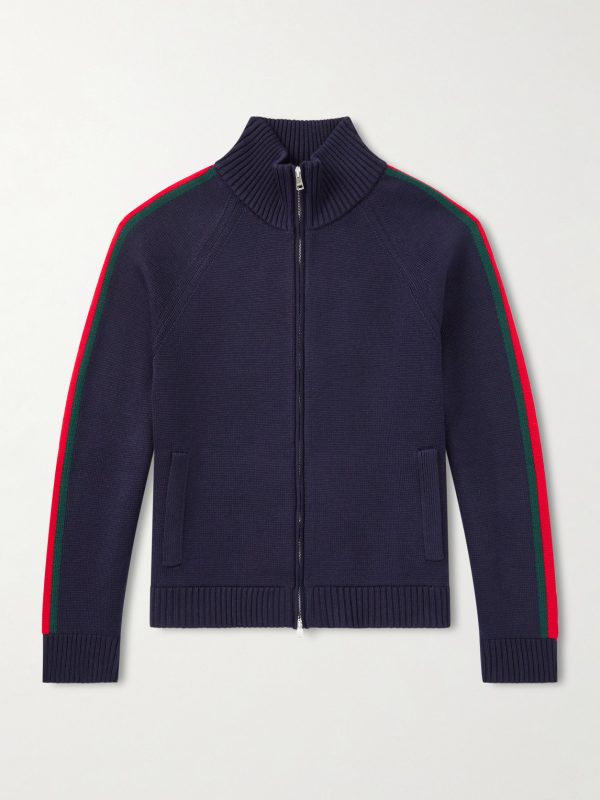 Striped Wool Zip-Up Cardigan Striped Wool Zip-Up Cardigan
