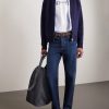 Striped Wool Zip-Up Cardigan - OU Striped Wool Zip-Up Cardigan - OU