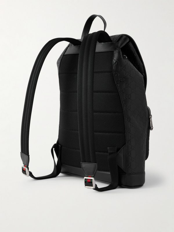 Arabella Logo-Debossed Leather Backpack - BK