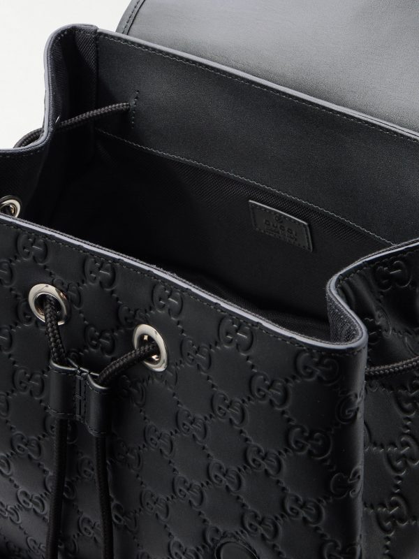 Arabella Logo-Debossed Leather Backpack - E1