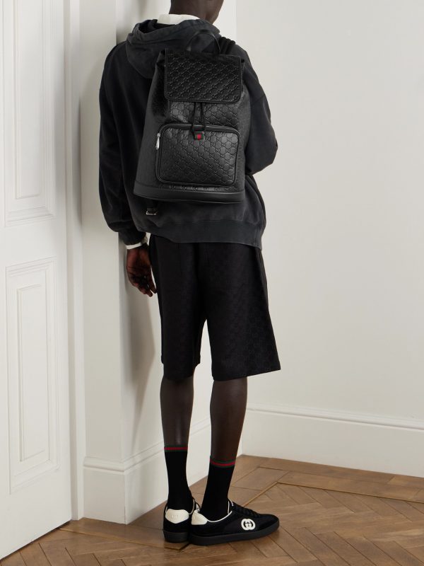 Arabella Logo-Debossed Leather Backpack - OU