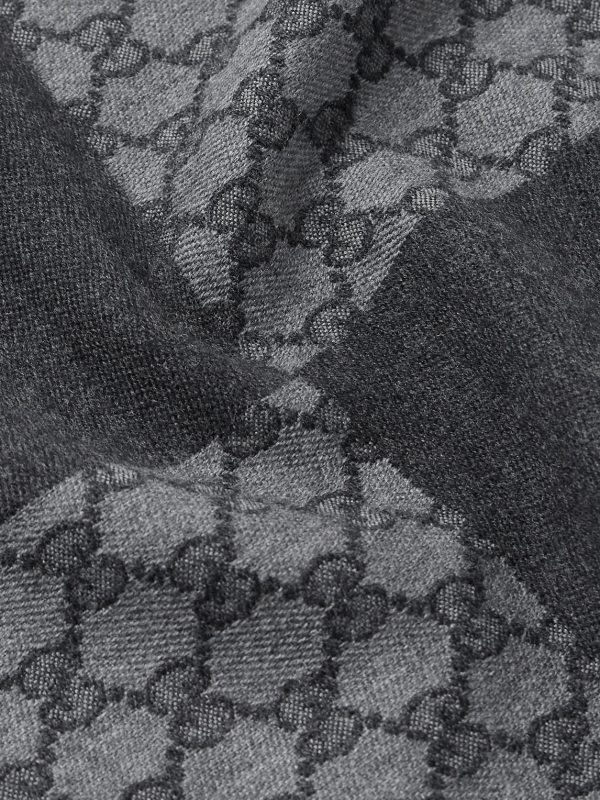 Alfie Frayed Logo-Jacquard Wool Scarf - CU