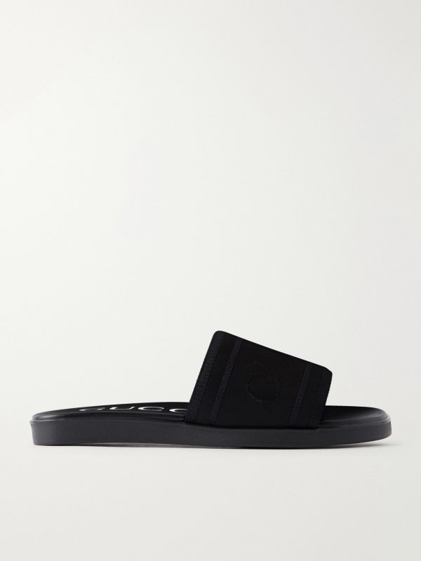 Logo-Jacquard Woven Slides Logo-Jacquard Woven Slides