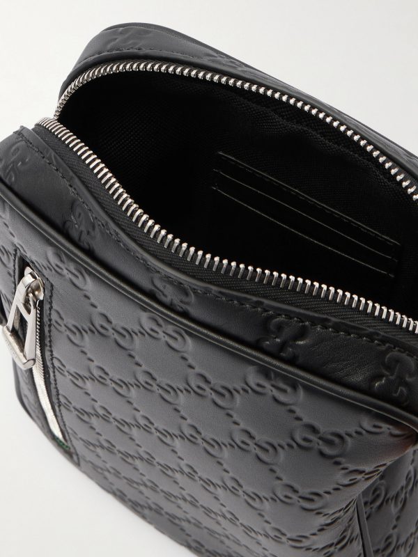 Arabella Logo-Debossed Leather Messenger Bag - E1