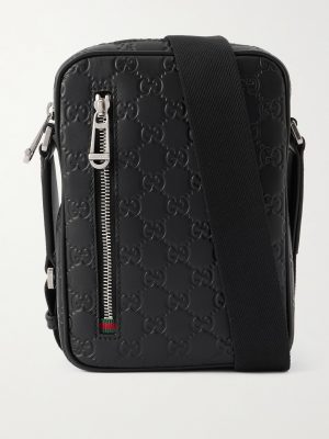 Arabella Logo-Debossed Leather Messenger Bag