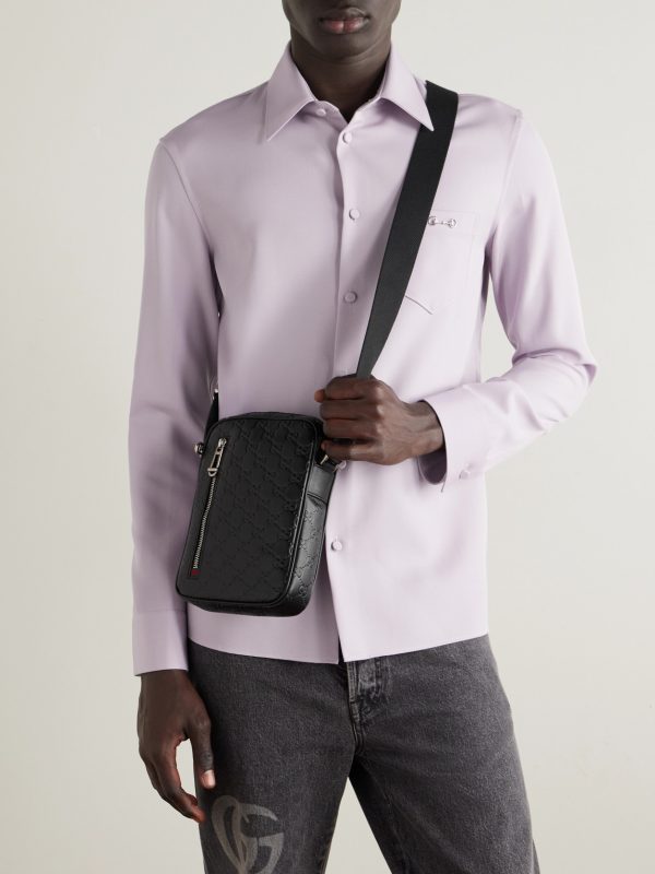 Arabella Logo-Debossed Leather Messenger Bag - OU
