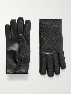 Logo-Embossed Leather Gloves