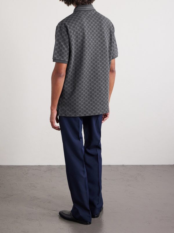 Logo-Jacquard Cotton-Piqué Polo Shirt - BK Logo-Jacquard Cotton-Piqué Polo Shirt - BK