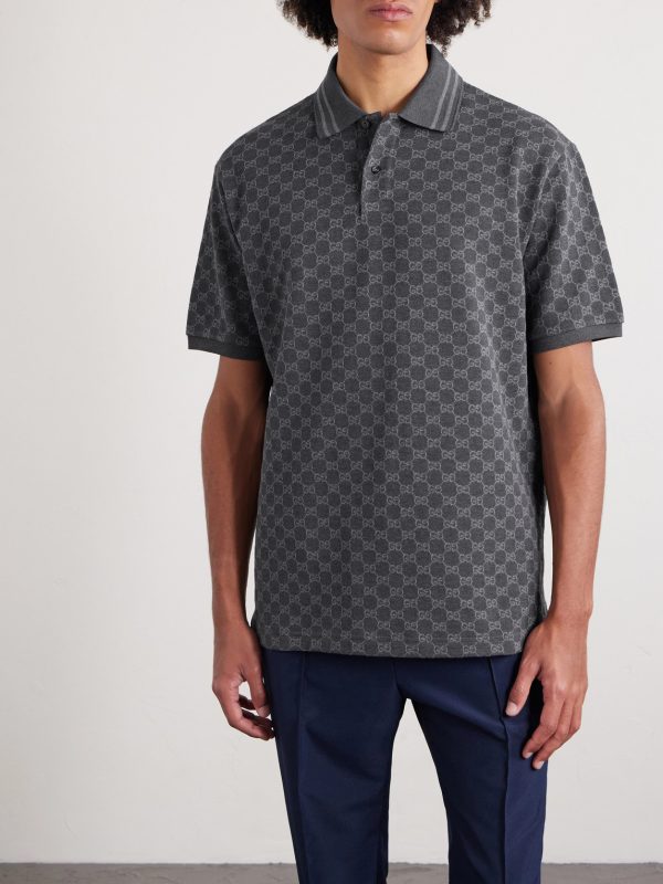 Logo-Jacquard Cotton-Piqué Polo Shirt - FR Logo-Jacquard Cotton-Piqué Polo Shirt - FR