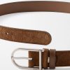 3cm Logo-Debossed Suede Belt - E1 3cm Logo-Debossed Suede Belt - E1