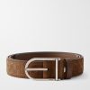 3cm Logo-Debossed Suede Belt 3cm Logo-Debossed Suede Belt