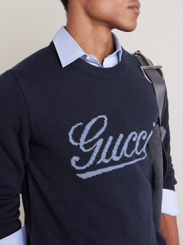 Logo-Intarsia Wool Sweater - CU