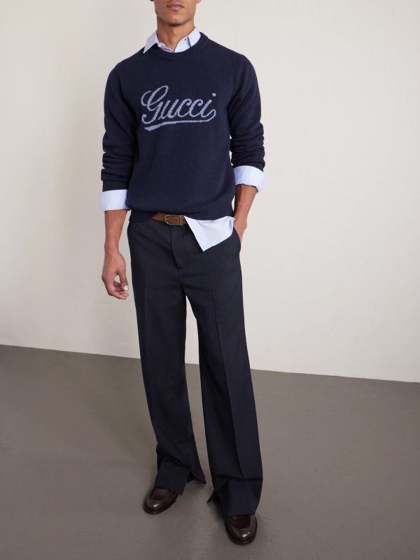 Logo-Intarsia Wool Sweater - OU