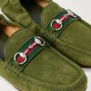 Horsebit-Embellished Webbing-Trimmed Suede Loafers - CU Horsebit-Embellished Webbing-Trimmed Suede Loafers - CU