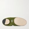 Horsebit-Embellished Webbing-Trimmed Suede Loafers - E1 Horsebit-Embellished Webbing-Trimmed Suede Loafers - E1