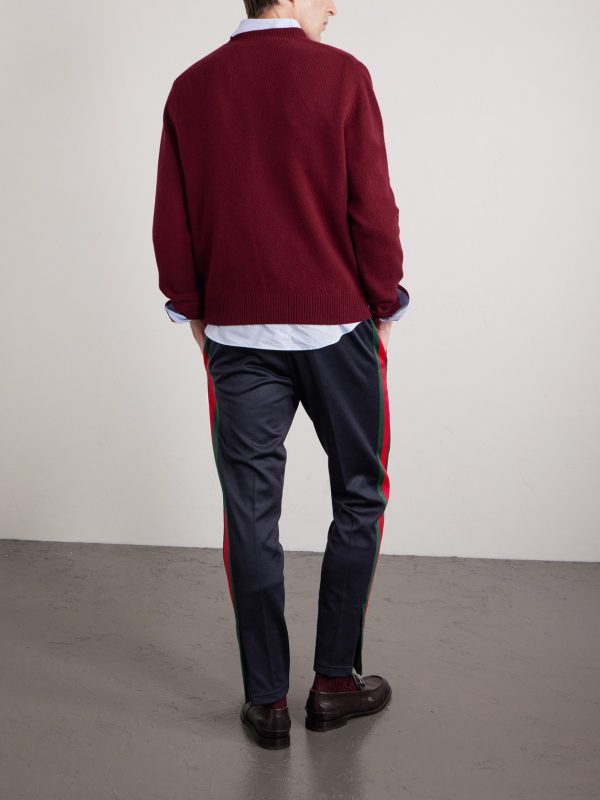 Straight-Leg Striped Jersey Sweatpants - BK Straight-Leg Striped Jersey Sweatpants - BK
