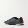 Rochelle Webbing-Trimmed Leather Sneakers - BK