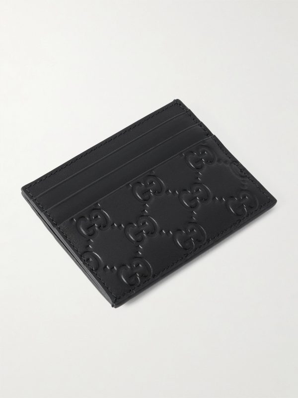 Arabella Logo-Debossed Leather Cardholder - BK Arabella Logo-Debossed Leather Cardholder - BK
