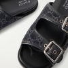 Logo-Jacquard Leather-Trimmed Canvas Sandals - CU Logo-Jacquard Leather-Trimmed Canvas Sandals - CU