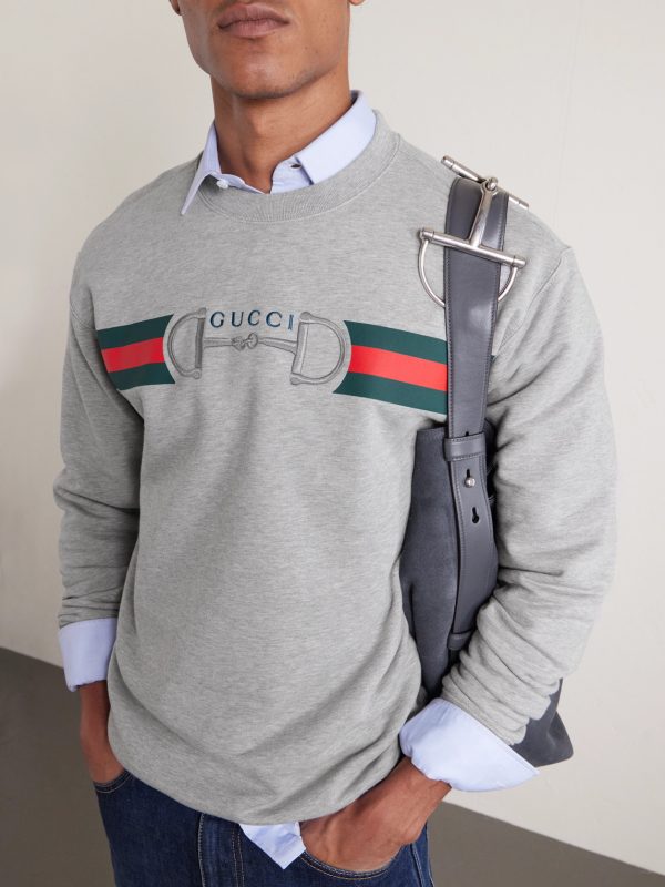 Logo-Embroidered Striped Cotton-Jersey Sweater - CU Logo-Embroidered Striped Cotton-Jersey Sweater - CU