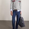 Logo-Embroidered Striped Cotton-Jersey Sweater - OU Logo-Embroidered Striped Cotton-Jersey Sweater - OU