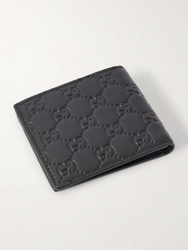 Arabella Logo-Debossed Leather Billford Wallet - BK Arabella Logo-Debossed Leather Billford Wallet - BK
