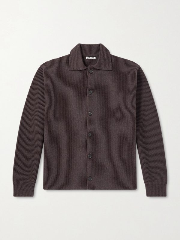 Ribbed-Knit Wool Cardigan Ribbed-Knit Wool Cardigan