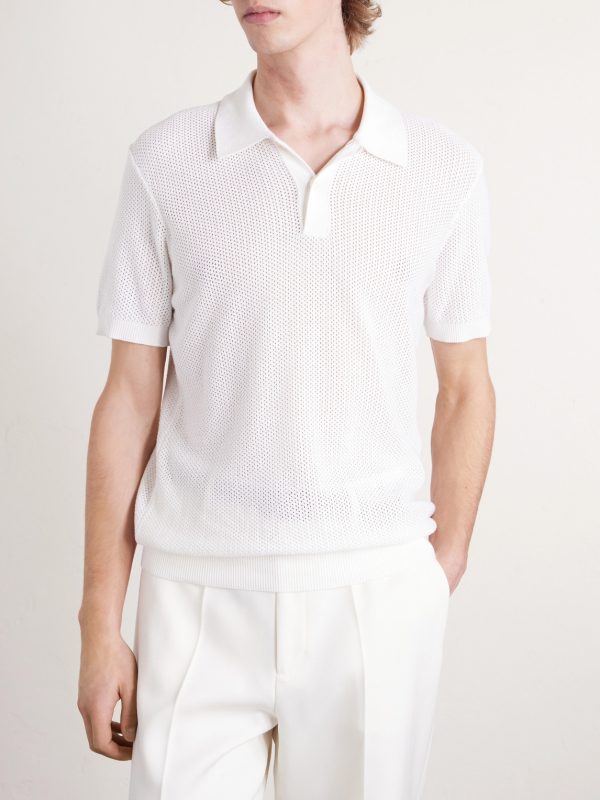 Honeycomb-Knit Organic Cotton Polo Shirt - FR Honeycomb-Knit Organic Cotton Polo Shirt - FR