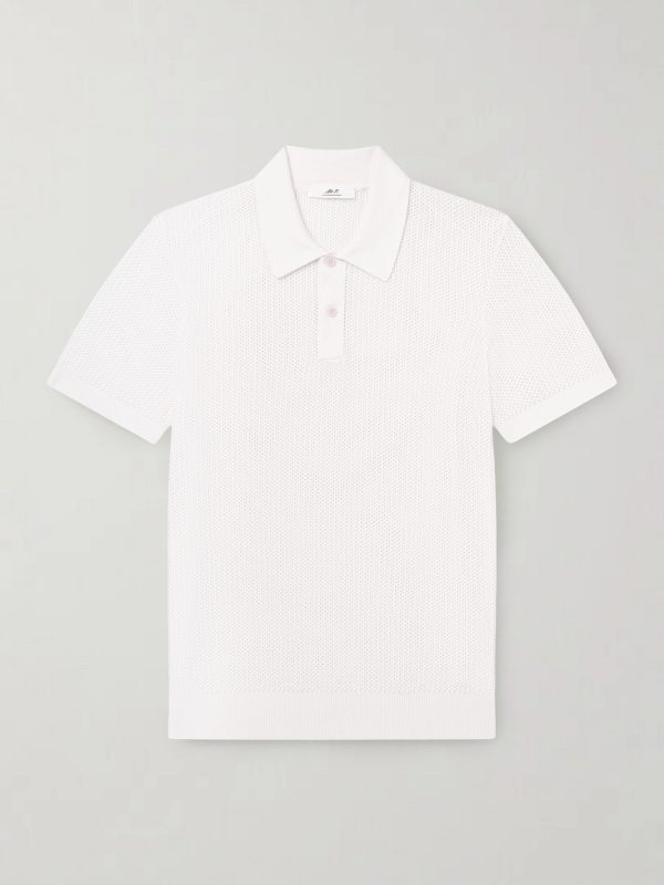 Honeycomb-Knit Organic Cotton Polo Shirt Honeycomb-Knit Organic Cotton Polo Shirt