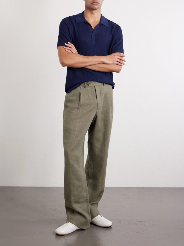 Silk and Cotton-Blend Knitted Polo Shirt - OU Silk and Cotton-Blend Knitted Polo Shirt - OU