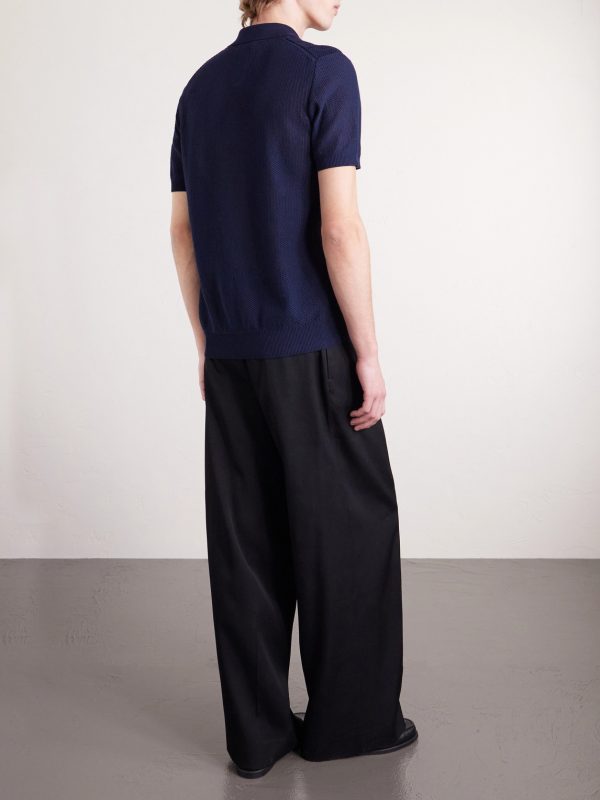 Honeycomb-Knit Organic Cotton Polo Shirt - BK Honeycomb-Knit Organic Cotton Polo Shirt - BK