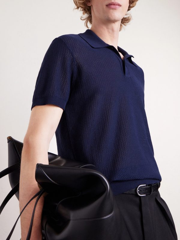 Honeycomb-Knit Organic Cotton Polo Shirt - CU Honeycomb-Knit Organic Cotton Polo Shirt - CU