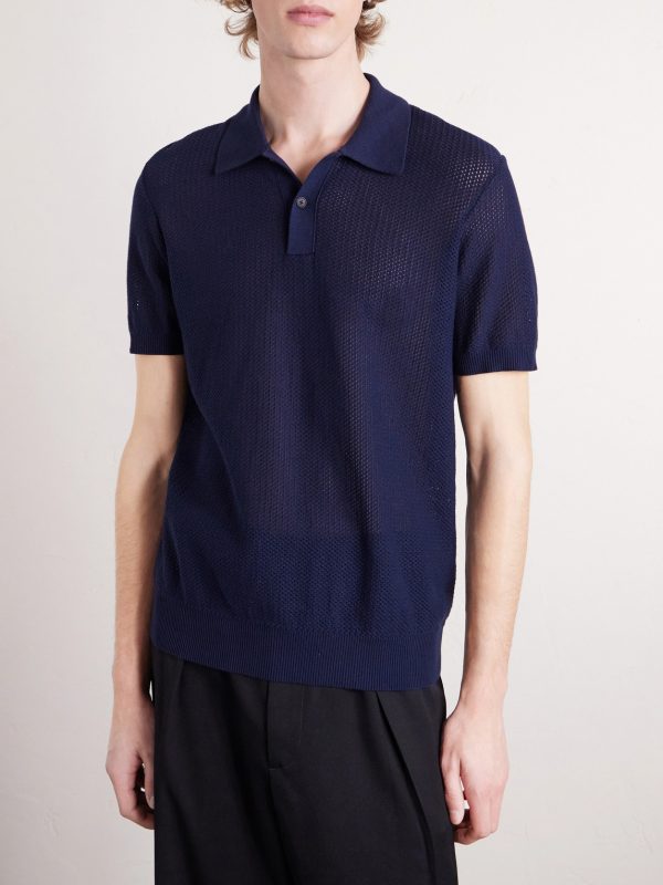 Honeycomb-Knit Organic Cotton Polo Shirt - FR Honeycomb-Knit Organic Cotton Polo Shirt - FR