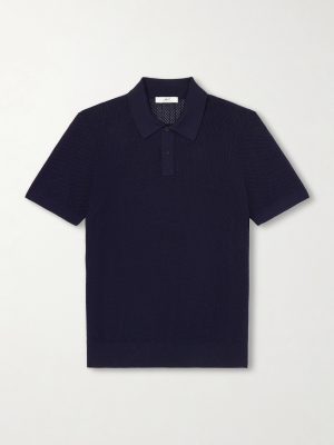 Honeycomb-Knit Organic Cotton Polo Shirt