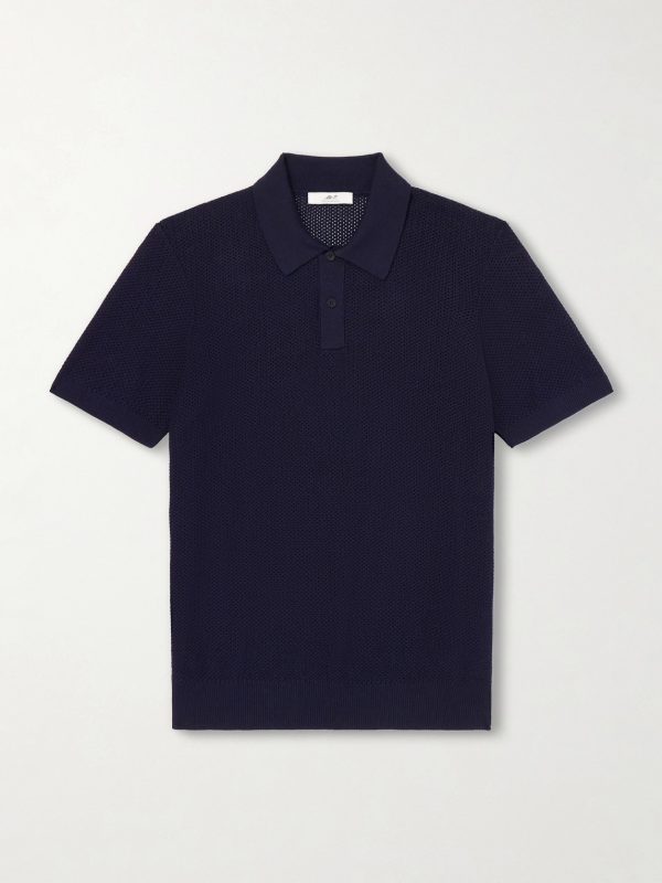 Honeycomb-Knit Organic Cotton Polo Shirt Honeycomb-Knit Organic Cotton Polo Shirt