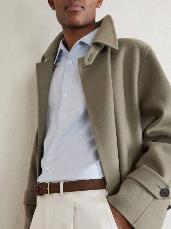 Cutaway-Collar Cotton, Linen and Cashmere-Blend Shirt - CU