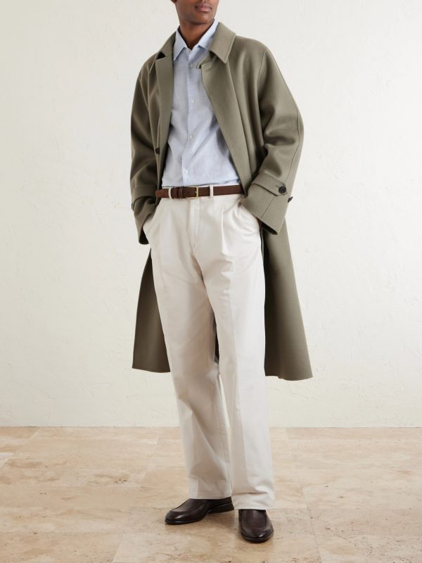 Cutaway-Collar Cotton, Linen and Cashmere-Blend Shirt - OU