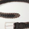 3cm Leather-Trimmed Braided Cotton and Linen-Blend Belt - E1 3cm Leather-Trimmed Braided Cotton and Linen-Blend Belt - E1